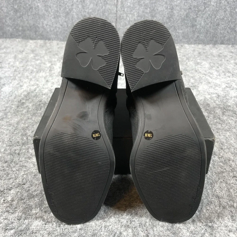 Lucky‎ Brand Bahri Ankle Boots Womens 7.5M Black Leather Double Zip Booties